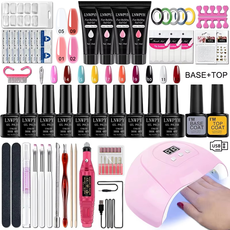 Kit gel / poly gel NAILCO con lámpara UV