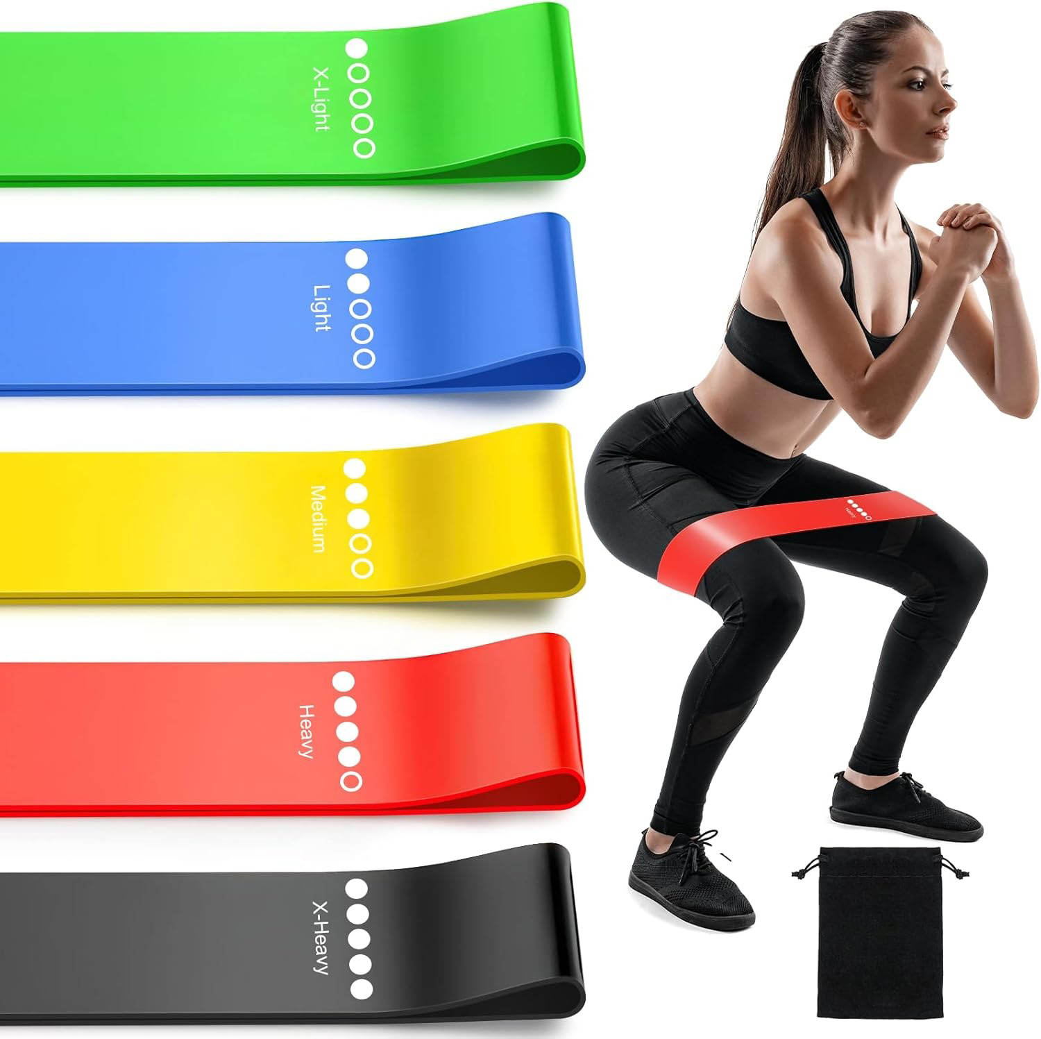 Set 5 bandas elásticas loop + bolsa